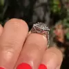 Handmade 3 Ct Double Halo Pear Cut Engagement Ring