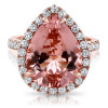 Handmade 7.5Ct Pear Cut Engagement Ring In Rose Gold Color