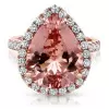 Handmade 7.5Ct Pear Cut Engagement Ring In Rose Gold Color
