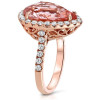 Handmade 7.5Ct Pear Cut Engagement Ring In Rose Gold Color