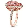 Handmade 7.5Ct Pear Cut Engagement Ring In Rose Gold Color