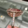 Handmade 7.5Ct Pear Cut Engagement Ring In Rose Gold Color