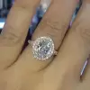 Double Halo Oval Cut Engagement Ring