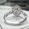 Handmade 2 Ct Oval Cut Large Halo Sterling Silver Engagement Ring