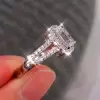 Handmade 4 Ct Split Shank Emerald Cut Engagement Ring