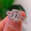 Handmade 4 Ct Split Shank Emerald Cut Engagement Ring