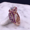 3ct Halo Round Cut White Sapphire Wedding Ring Set