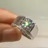 3.8ct Round Cut White Sapphire Men's Engagement Ring