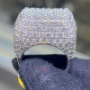 14ctw White Sapphire Paved Bold Square Dome Ring