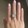 5.8ct Oval Cut White Sapphire Interlocking Loops Engagement Ring