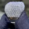 14ctw White Sapphire Paved Bold Square Dome Ring