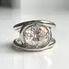 5.8ct Oval Cut White Sapphire Interlocking Loops Engagement Ring