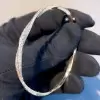 6ctw White Sapphire Paved Twist Mobius Bangle