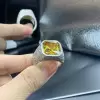 10ct Yellow Sapphire Hammered Finish Cocktail Ring