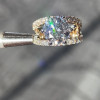 4.2ct Round Cut Two Tone Split Shank Engagement Ring
