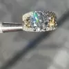 4.2ct Round Cut Two Tone Split Shank Engagement Ring