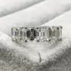 5ct Cushion Cut White Sapphire 2pcs Bridal Set