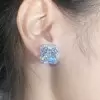 7ctw Round Cut Clustered Classic Clover Stud Earrings