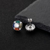 Cushion-Shaped Multicolor Sapphire Stud Earrings