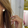 13ctw Round Cut White Sapphire Stud Earrings