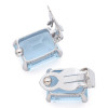 20ctw Emerald Cut Aquamarine Vintage Clip-on Stud Earrings