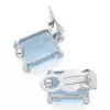 20ctw Emerald Cut Aquamarine Vintage Clip-on Stud Earrings