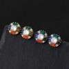 Cushion-Shaped Multicolor Sapphire Stud Earrings