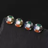Cushion-Shaped Multicolor Sapphire Stud Earrings