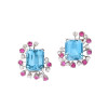 Emerald Cut Aquamarine Stud Earrings