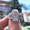 2ct Princess Cut White Sapphire 2pcs Bridal Set