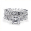 2ct Princess Cut White Sapphire 2pcs Bridal Set