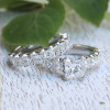 2ct Princess Cut White Sapphire 2pcs Bridal Set