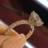 2ct Oval Cut White Sapphire 2pcs Bridal Set in Rose Gold