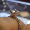 2ct Oval Cut White Sapphire 2pcs Bridal Set in Rose Gold