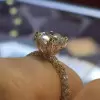 2ct Oval Cut White Sapphire 2pcs Bridal Set in Rose Gold