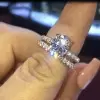 2ct Oval Cut White Sapphire 2pcs Bridal Set in Rose Gold
