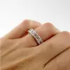 2ct Emerald Cut White Sapphire 2pcs Bridal Set