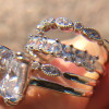 2ct Asscher Cut White Sapphire 3pcs Bridal Set