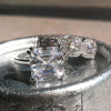 Handmade Asscher Cut Ring With Asscher Halo Eternity Band