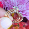 3ct Round Cut White Sapphire 3pcs Bridal Set in Rose Gold