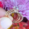 3ct Round Cut White Sapphire 3pcs Bridal Set in Rose Gold
