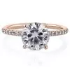 3ct Round Cut White Sapphire 3pcs Bridal Set in Rose Gold
