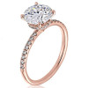 3ct Round Cut White Sapphire 3pcs Bridal Set in Rose Gold