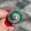 1.3ct Round Cut White Sapphire Swirl Engagement Ring