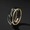Geommetric Lines Forged Carbon Men's Ring in Sterling Silver