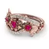 Round Cut Ruby Flower Cocktail Ring