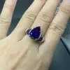 5.4ct Pear Cut Blue Sapphire Engagement Ring