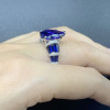 5.4ct Pear Cut Blue Sapphire Engagement Ring