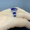 5.4ct Pear Cut Blue Sapphire Engagement Ring