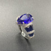 5.4ct Pear Cut Blue Sapphire Engagement Ring